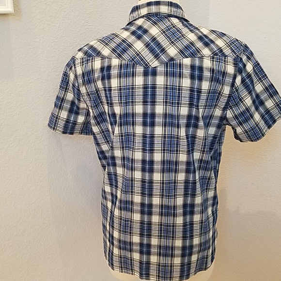 Lucky Brand Mens Plaid Short Sleeve Shirt Large - Picture 3 of 4